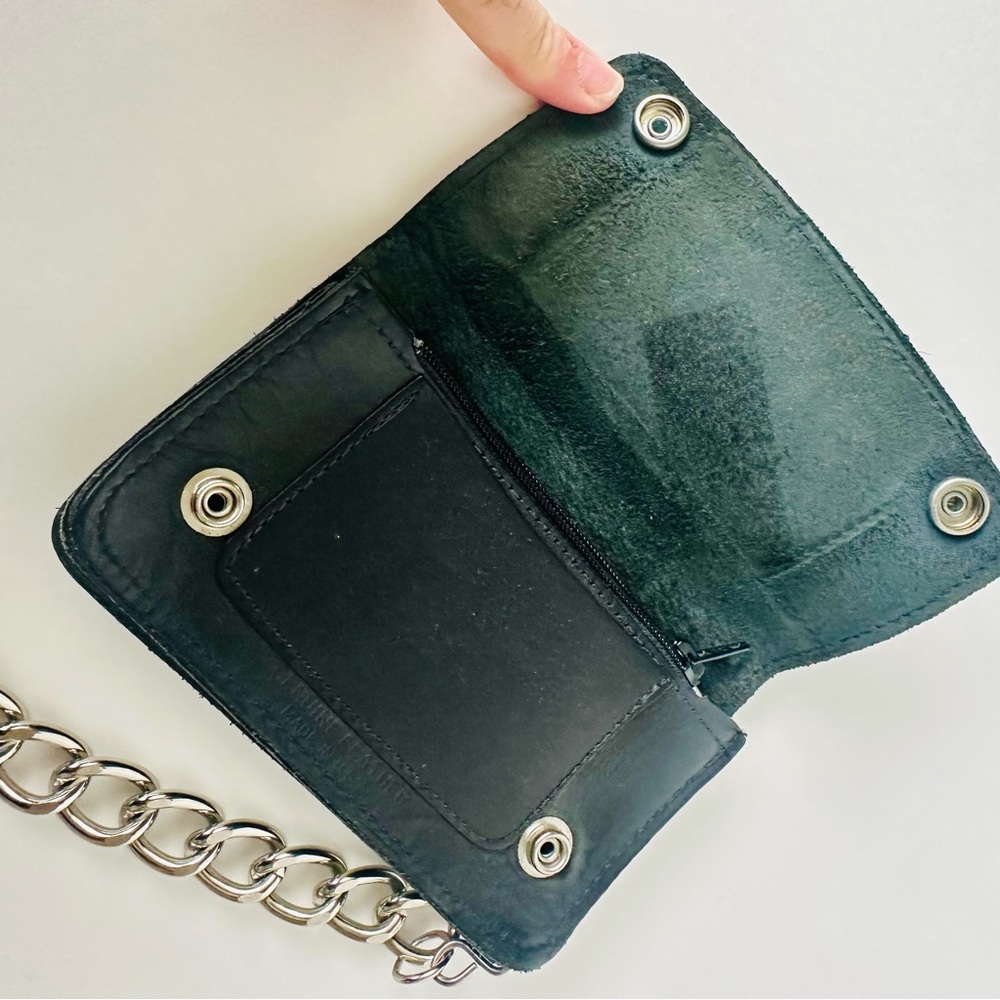 Genuine Leather Card & Key Holder w 20” Stainless Chain - Picture 2 of 6